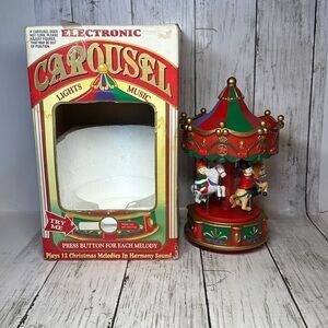 Electronic Christmas Carousel with Lights & Music - Plays 12 Melodies